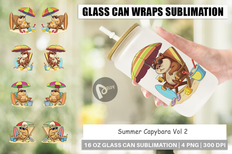 Glass Can Summer Capybara