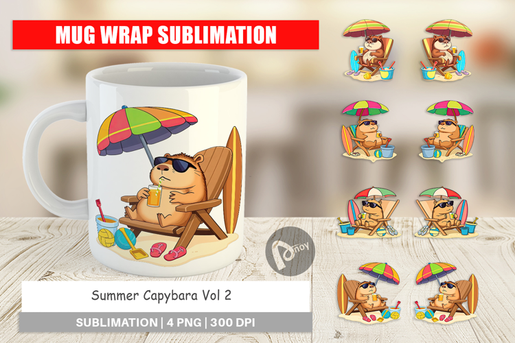 Mug Wrap Summer Capybara