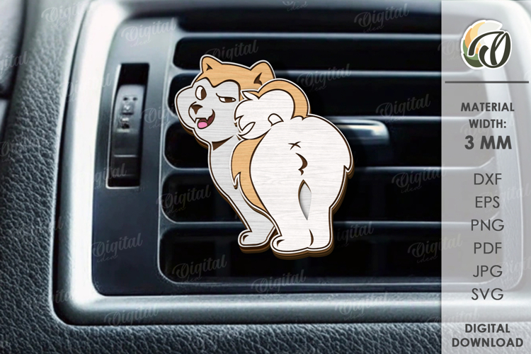 Car air freshener Laser Cut. Dog SVG