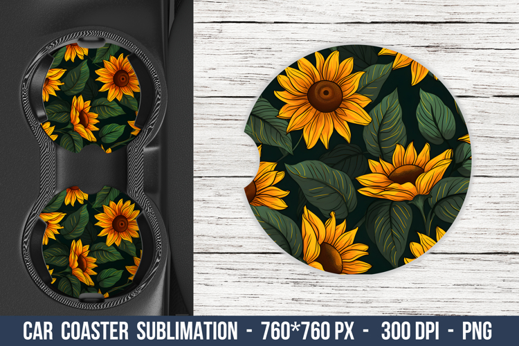 Sunflower Car coaster | Car Coaster Sublimation