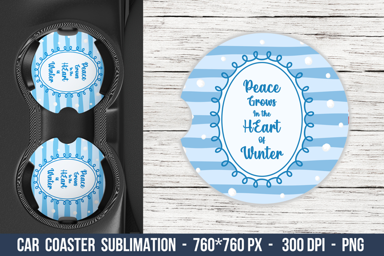 Winter Coquette Quote Car Coaster | Car Coaster Sublimation