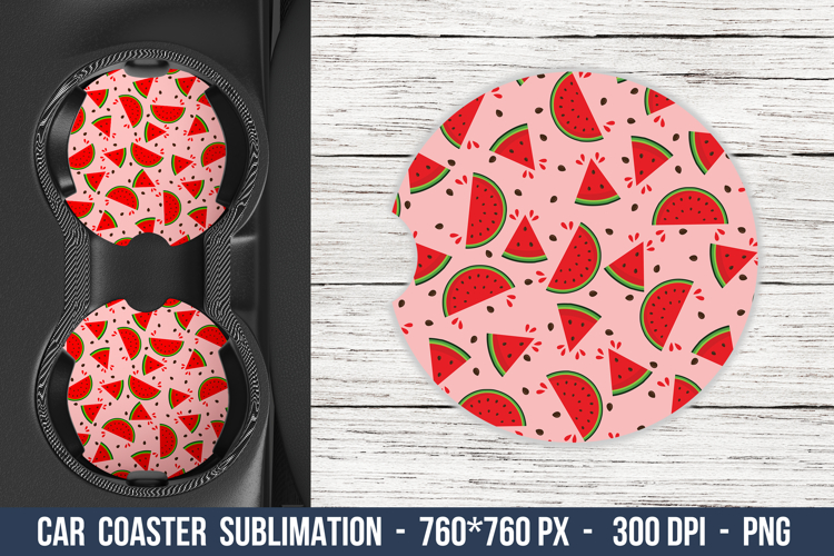 Watermelon Pattern Car Coaster | Car Coaster Sublimation