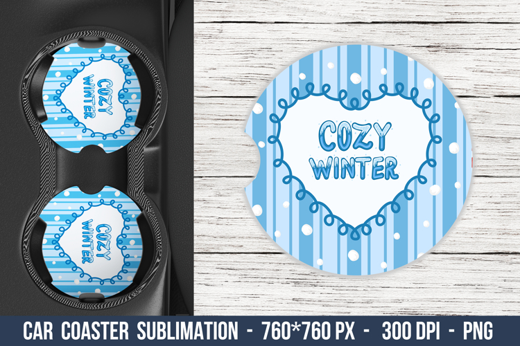 Cozy Winter Car Coaster | Car Coaster Sublimation