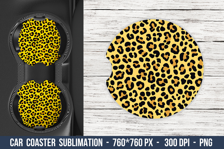 Leopard Print Car Coaster | Car Coaster Sublimation