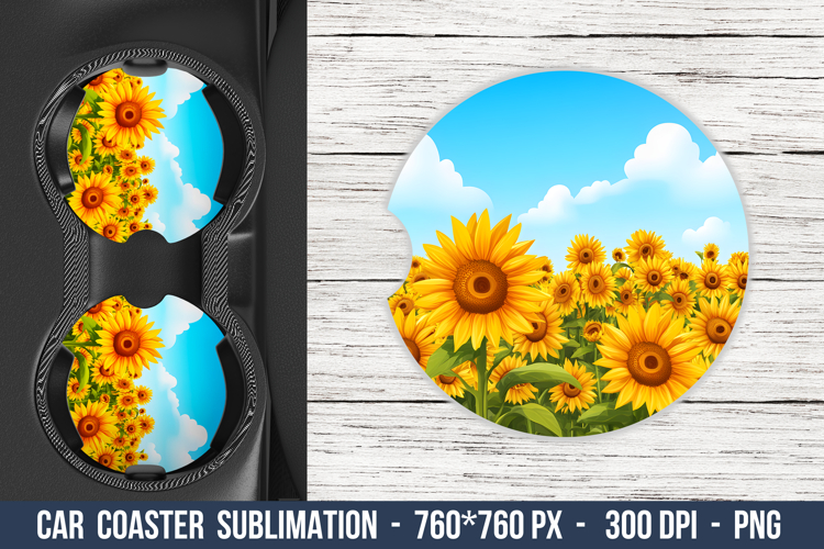 Sunflower Field Car Coaster | Car Coaster Sublimation
