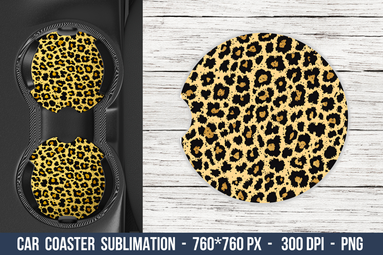 Leopard Print Car Coaster | Car Coaster Sublimation