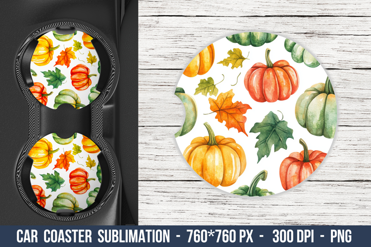 Watercolor Pumpkin Car coaster | Car Coaster Sublimation