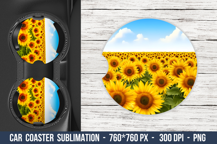 Sunflower Field Car Coaster | Car Coaster Sublimation