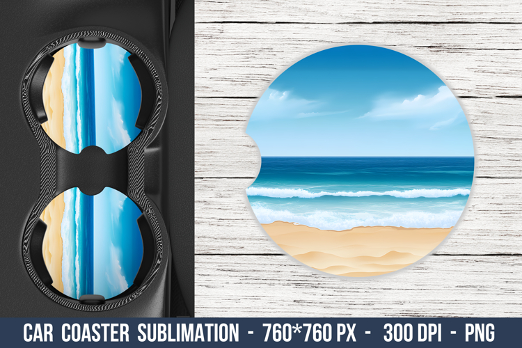 Beach Car Coaster | Car Coaster Sublimation