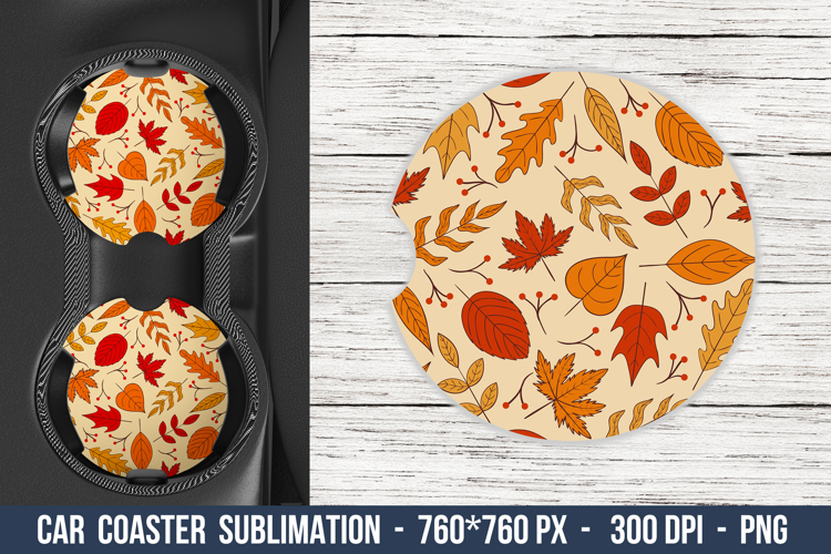 Fall Leaves Car coaster | Car Coaster Sublimation