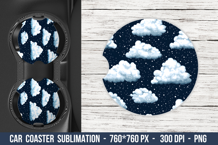 Snowy Cloud Car coaster | Car Coaster Sublimation