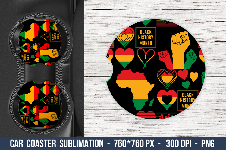 Black History Month Car Coaster, Africa Car Coaster, Coaster