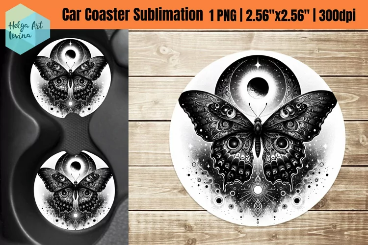 Black butterfly | Car Coaster Sublimation