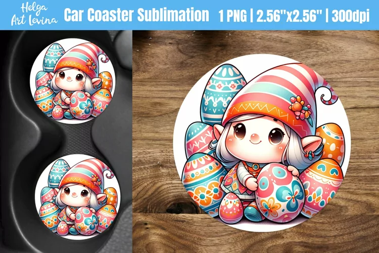 Easter Car Coaster Sublimation