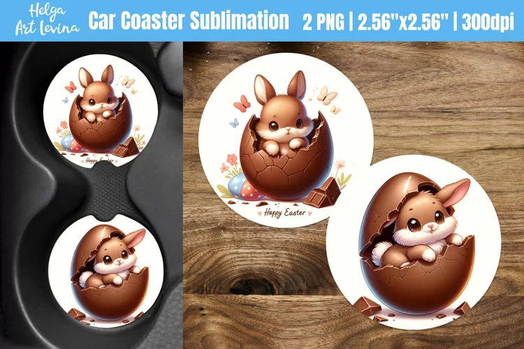 Easter Car Coaster Sublimation