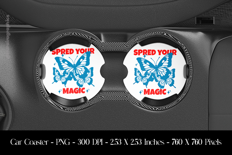 Speed Your Magic Car Coaster Sublimation Design