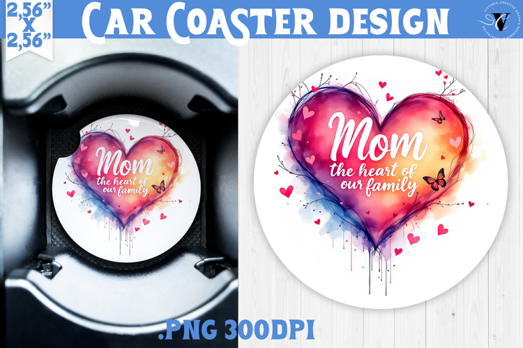Mothers day Car Coaster | Heart Balloon