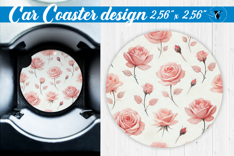 Spring Car Coaster | Roses pattern