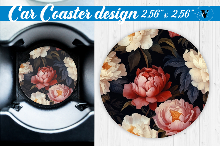 Spring Car Coaster | Peonies pattern