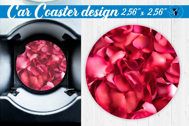 Valentines day Car Coasters | Rose petals