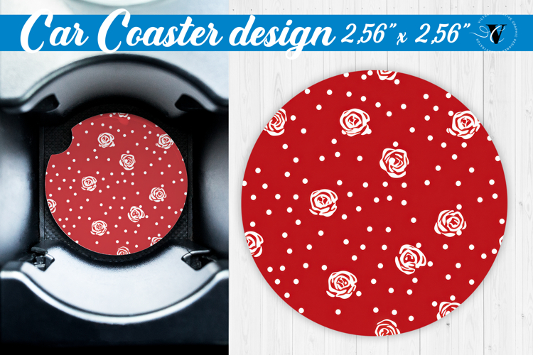 Spring Car Coaster | Roses pattern