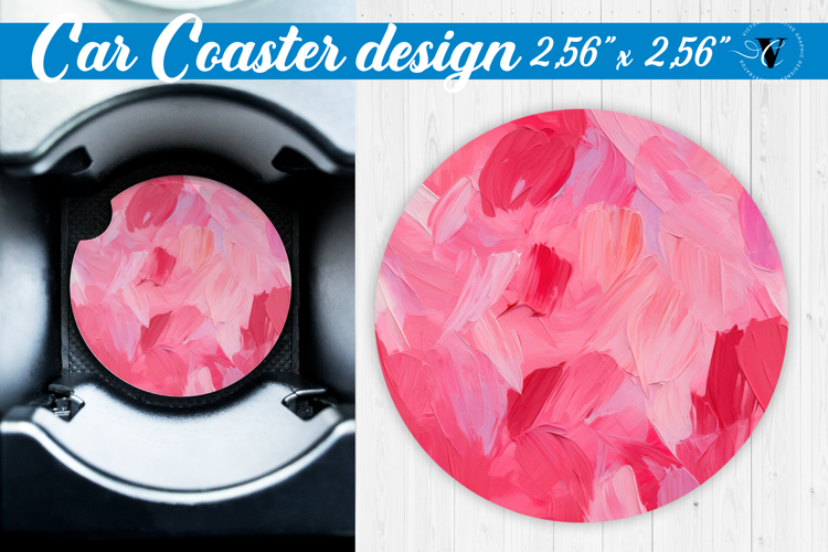 Spring Car Coaster | Hearts pattern