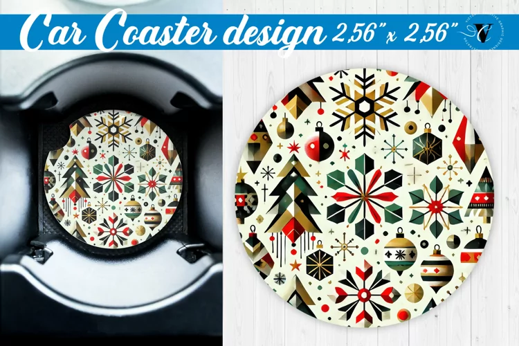 Car Coaster | Christmas Pattern | Christmas
