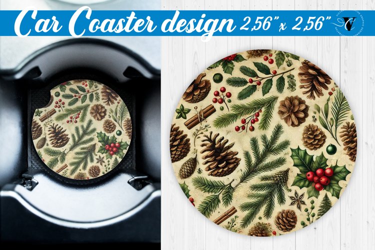 Car Coaster | Christmas Pattern | Christmas