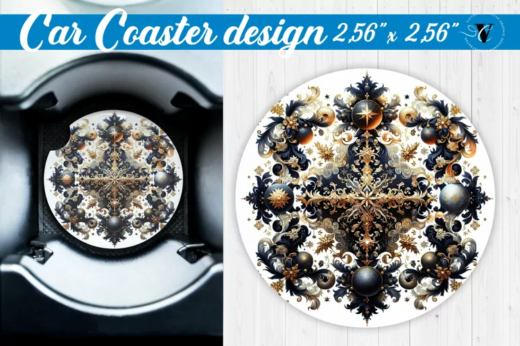Car Coaster | Christmas Pattern | Christmas
