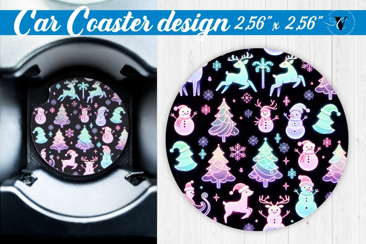Car Coaster | Christmas Pattern | Christmas example image 1