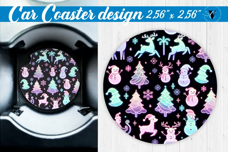 Car Coaster | Christmas Pattern | Christmas