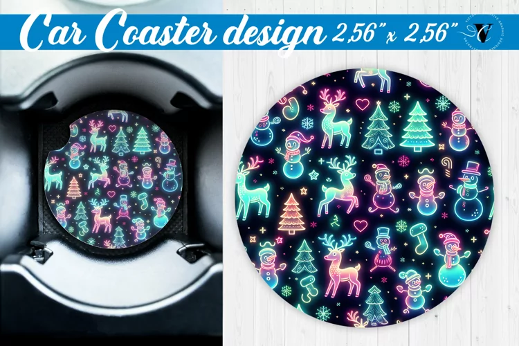 Car Coaster | Christmas Pattern | Christmas