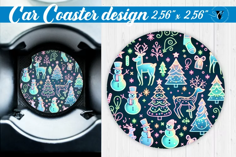 Car Coaster | Christmas Pattern | Christmas