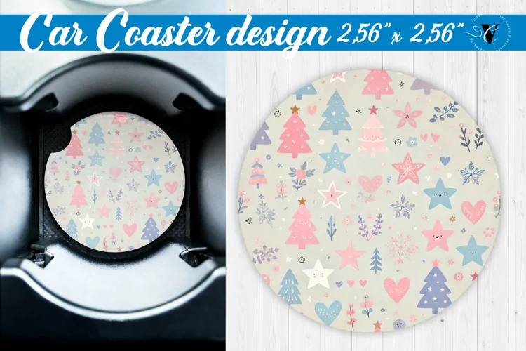 Car Coaster | Christmas Pattern | Christmas