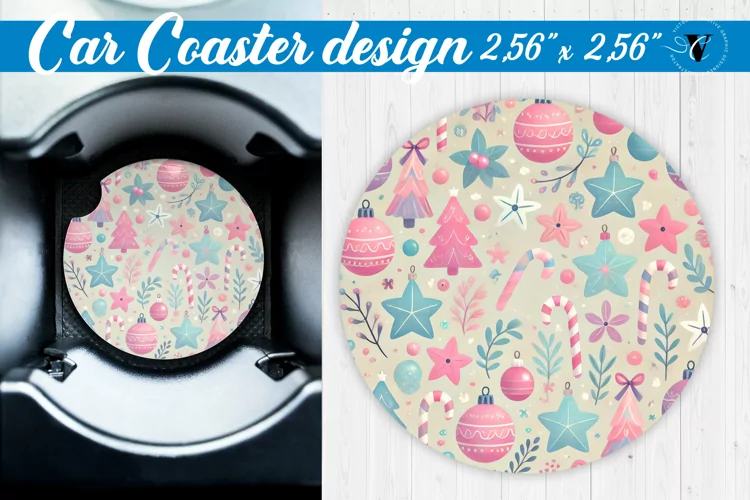 Car Coaster | Christmas Pattern | Christmas