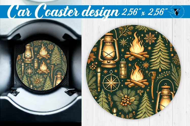 Car Coaster | Christmas Pattern | Christmas