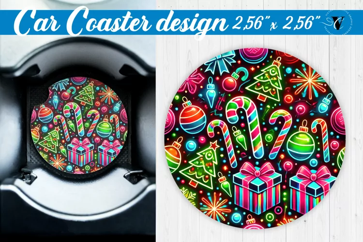 Car Coaster | Christmas Pattern | Christmas