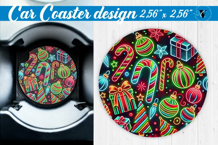 Car Coaster | Christmas Pattern | Christmas