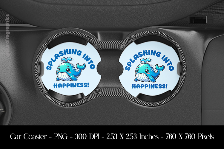 Splashing Inti Happiness Car Coaster Sublimation Design