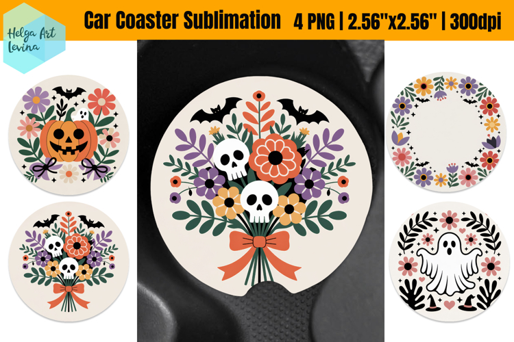 Halloween PNG | Car Coaster Sublimation