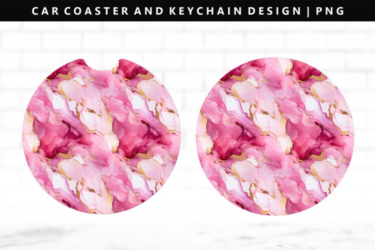 Alcohol Ink Keychain And Car Coaster Sublimation Design