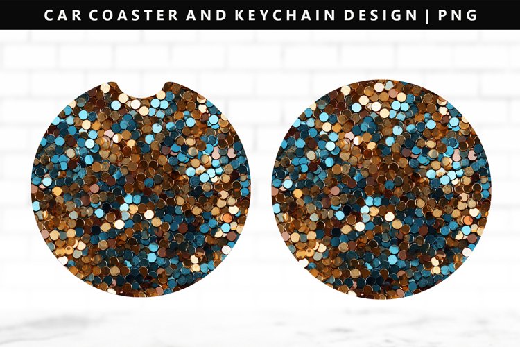 Sequin Keychain And Car Coaster Sublimation Design