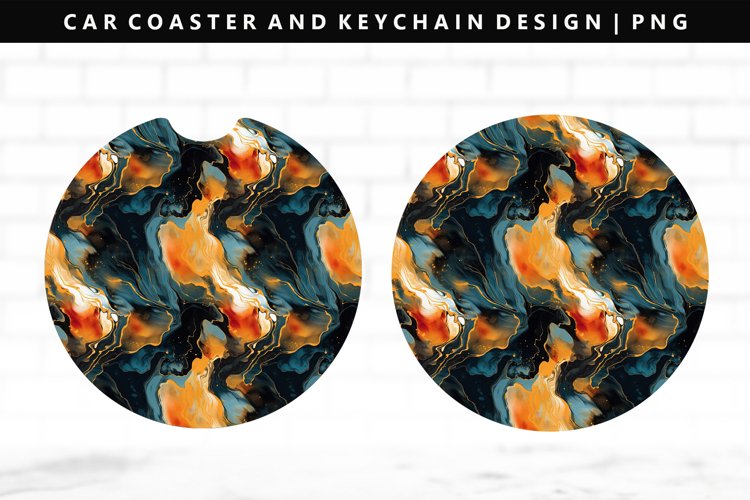 Alcohol Ink Keychain And Car Coaster Sublimation Design