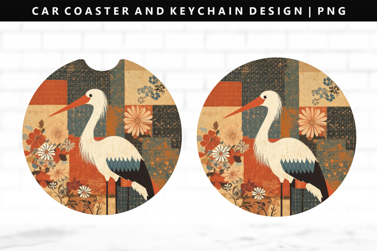 Hanafuda Keychain And Car Coaster Sublimation Design