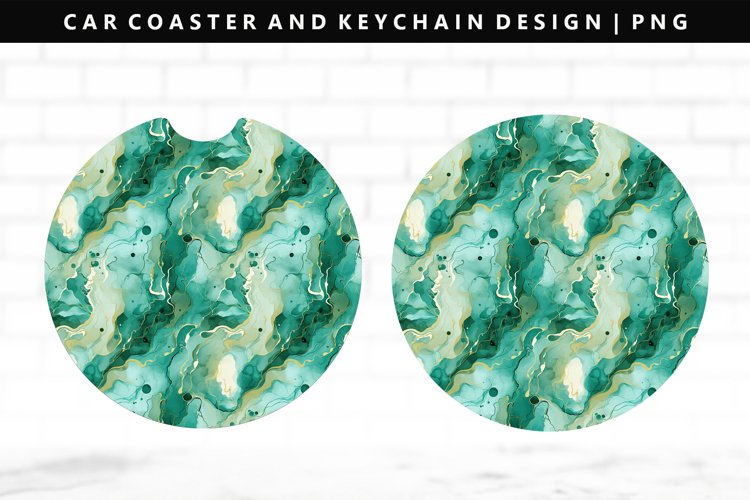 Alcohol Ink Keychain And Car Coaster Sublimation Design