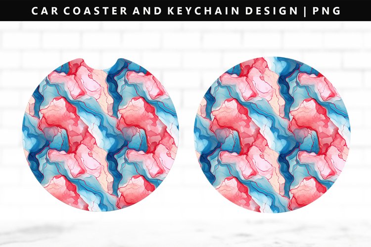 Alcohol Ink Keychain And Car Coaster Sublimation Design