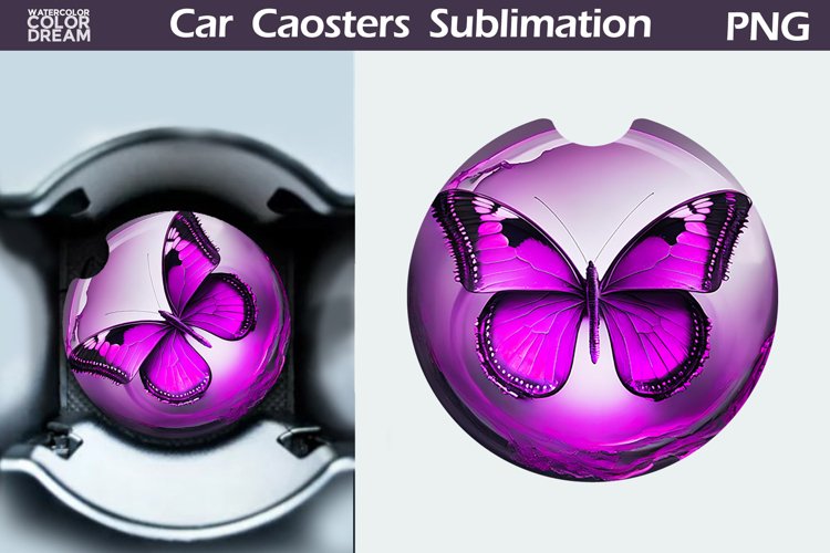 Butterfly Car Coaster | Butterfly Round Coaster example image 1