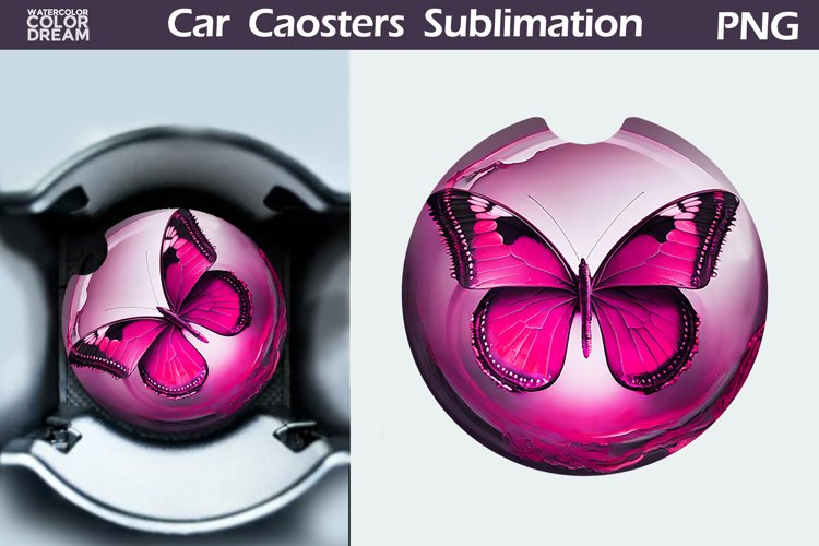 Butterfly Car Coaster | Butterfly Round Coaster example image 1