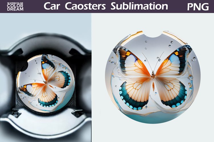 Butterfly Car Coaster | Butterfly Round Coaster example image 1