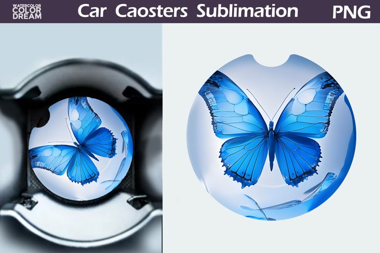 Butterfly Car Coaster | Butterfly Round Coaster example image 1
